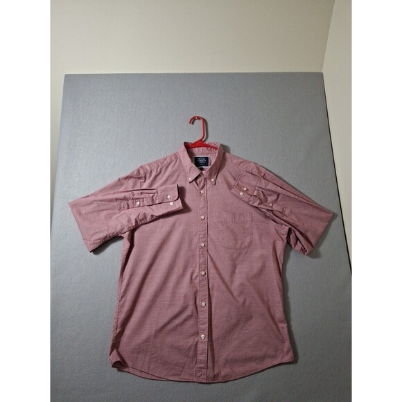 Charles Tyrwhitt Dress Shirt Men's Large SLIM FIT Stretch Cotton Solid Red - Picture 2 of 8